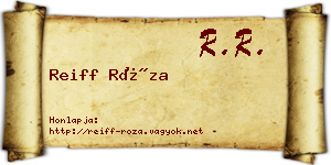 Reiff Róza névjegykártya